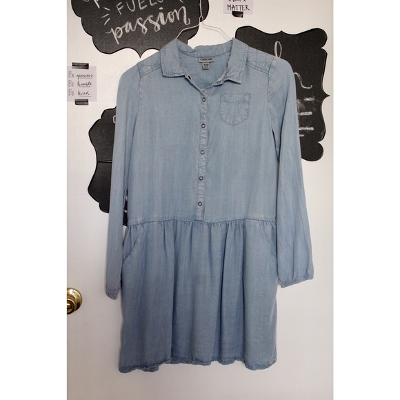 Long Sleeve Denim Dress - Picture 1 of 1
